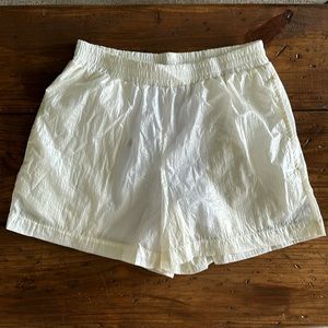 Ivory Nylon Shorts *holographic shine*